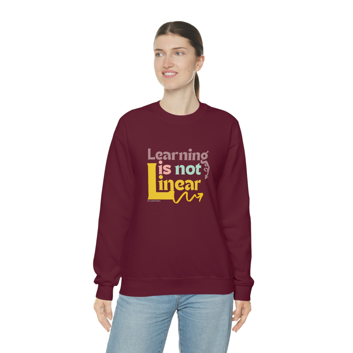 Learning Is Not Linear Unisex Crewneck Sweatshirt