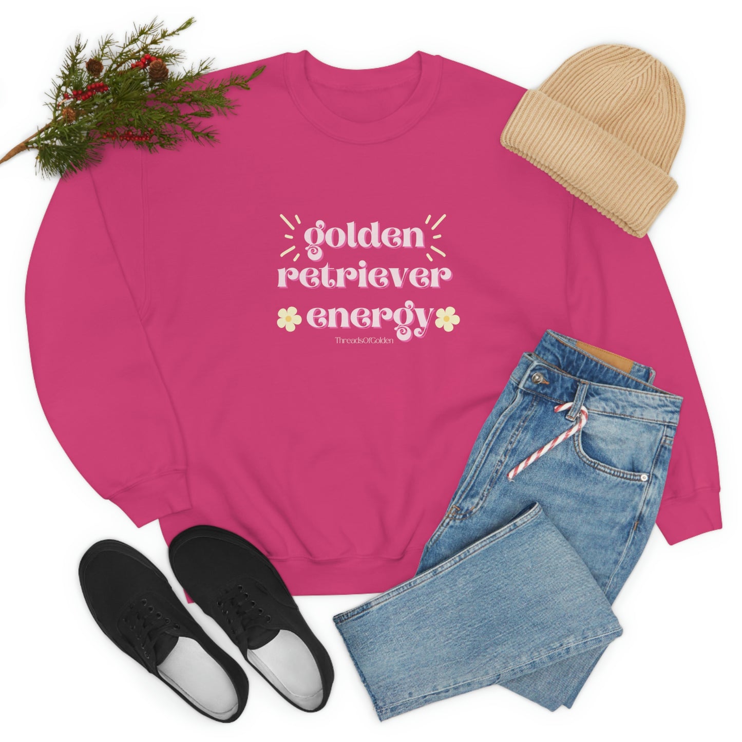 Golden Retriever Energy Crewneck Sweatshirt