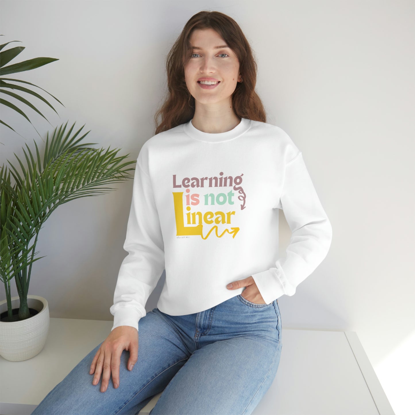 Learning Is Not Linear Unisex Crewneck Sweatshirt