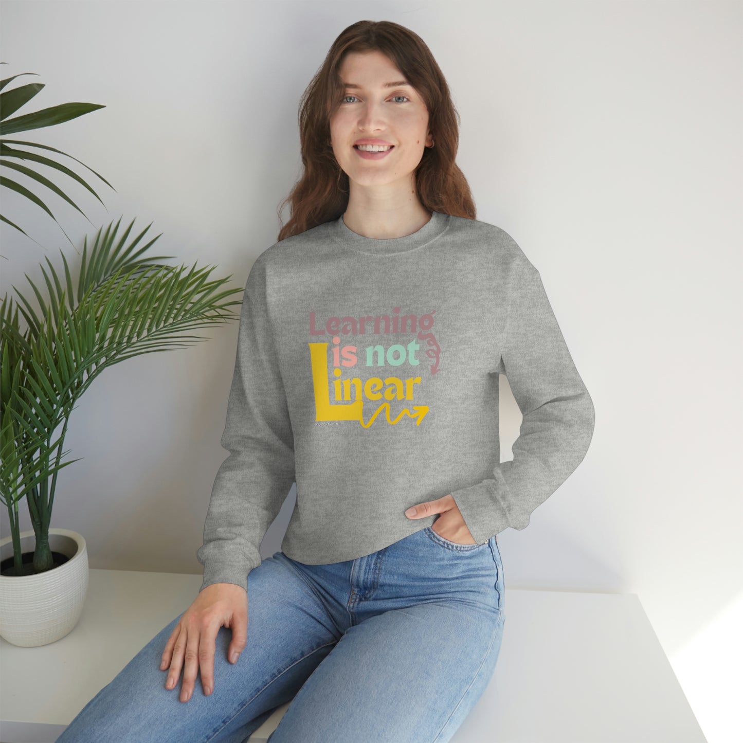 Learning Is Not Linear Unisex Crewneck Sweatshirt