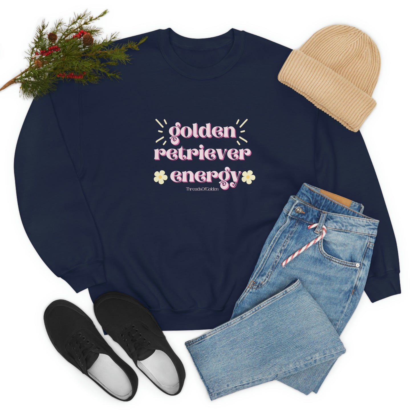 Golden Retriever Energy Crewneck Sweatshirt