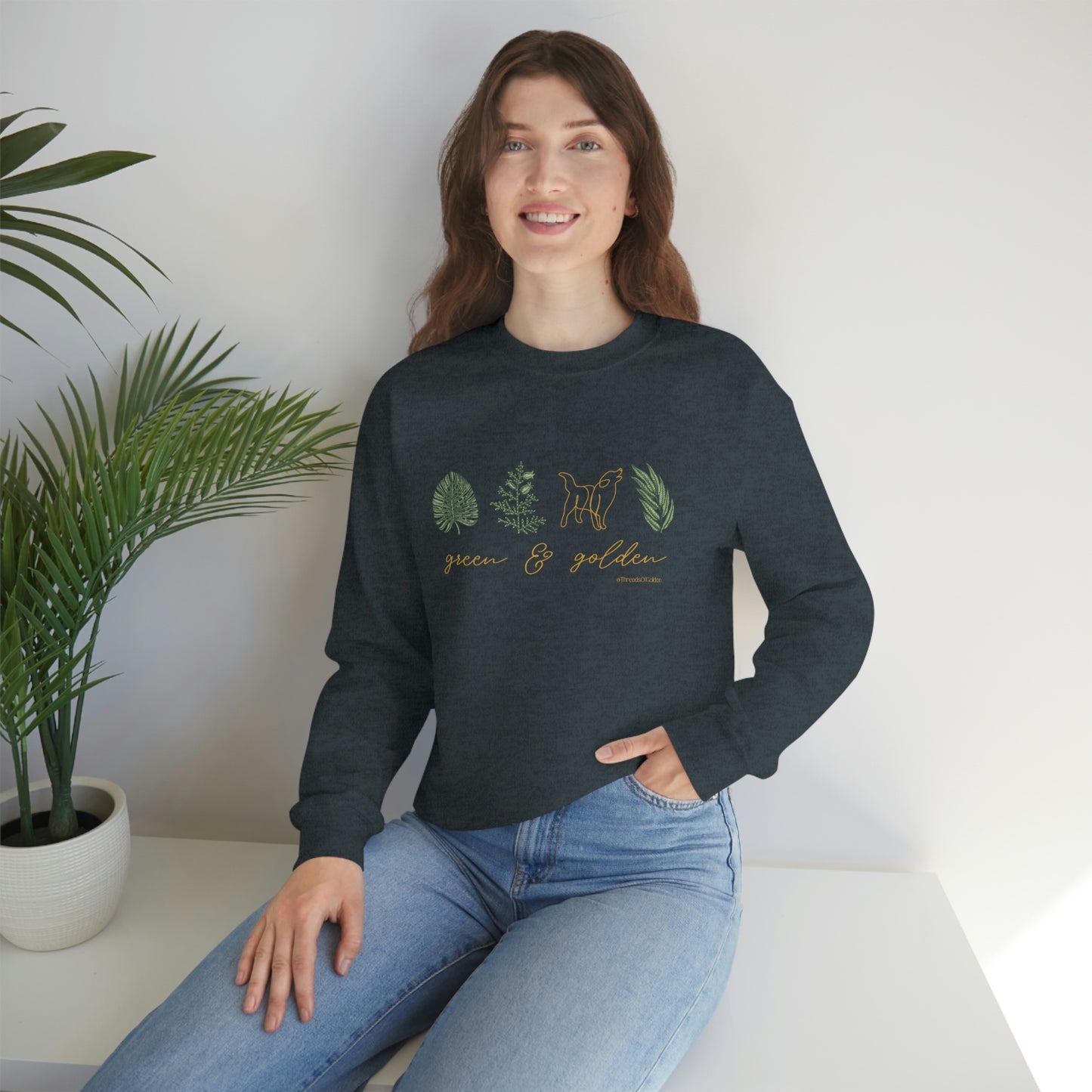 Green & Golden Unisex Crewneck Sweatshirt
