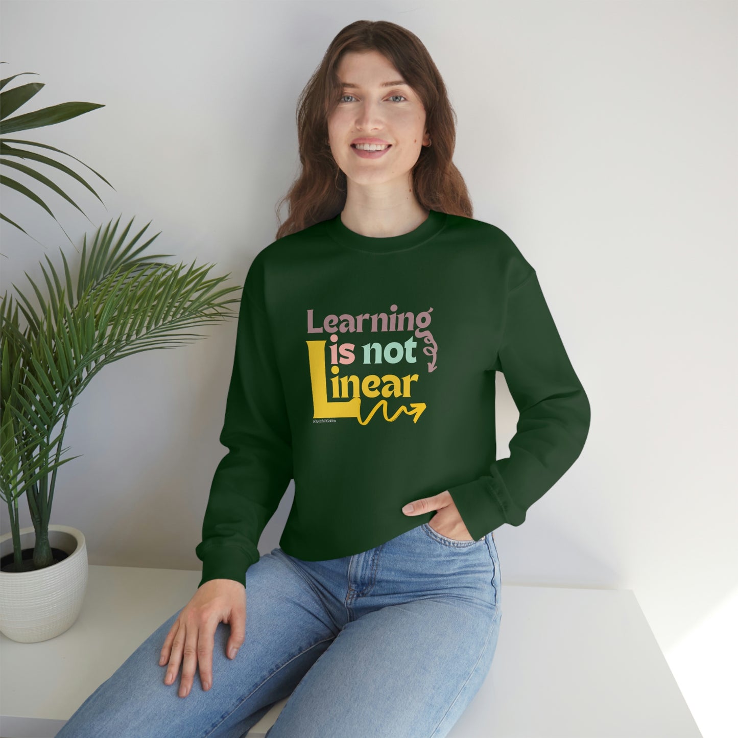 Learning Is Not Linear Unisex Crewneck Sweatshirt