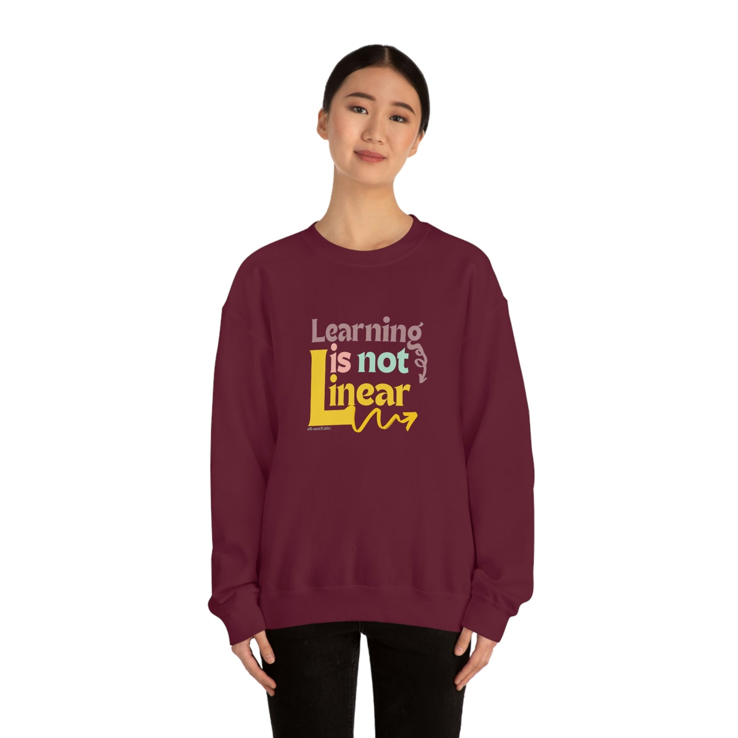 Learning Is Not Linear Unisex Crewneck Sweatshirt