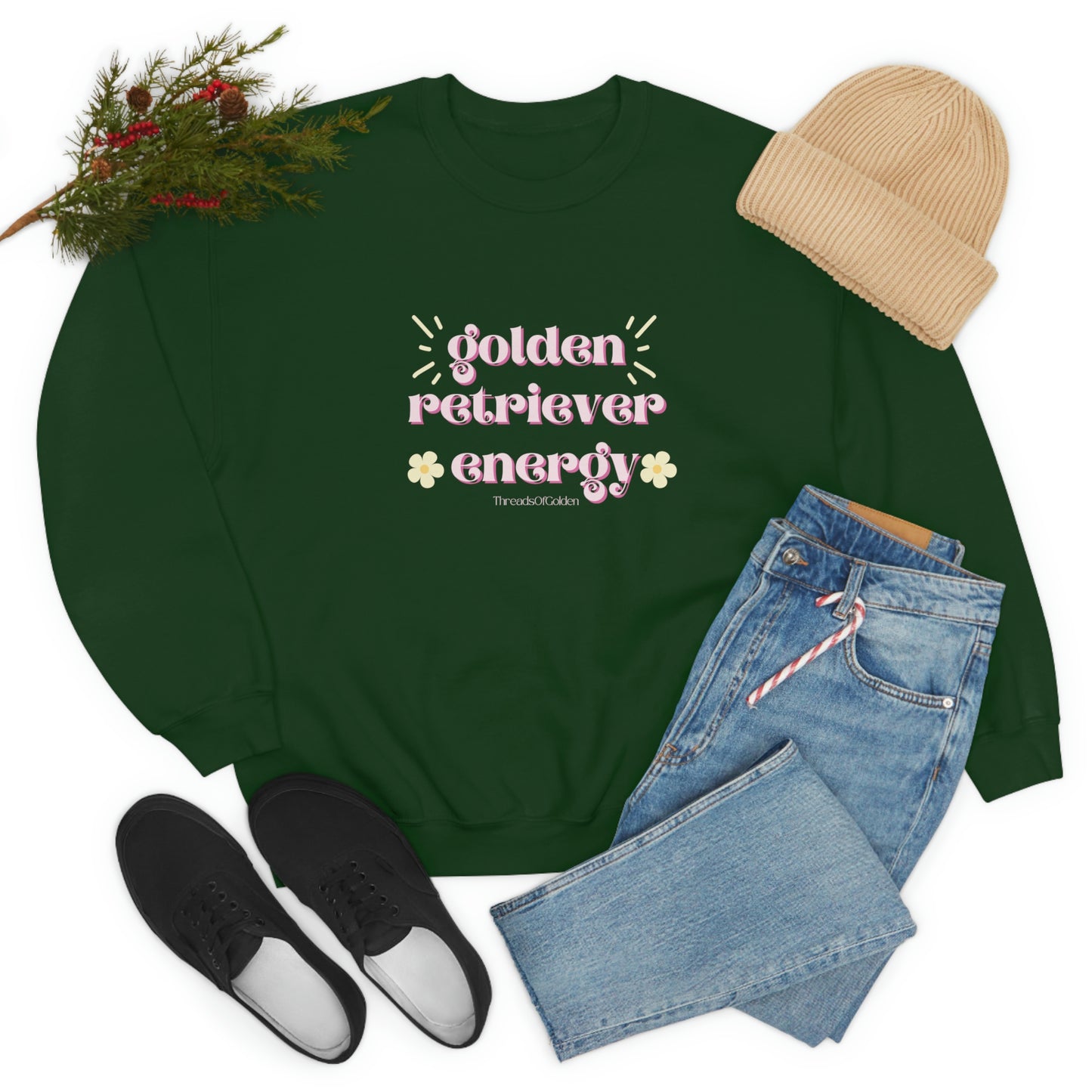 Golden Retriever Energy Crewneck Sweatshirt