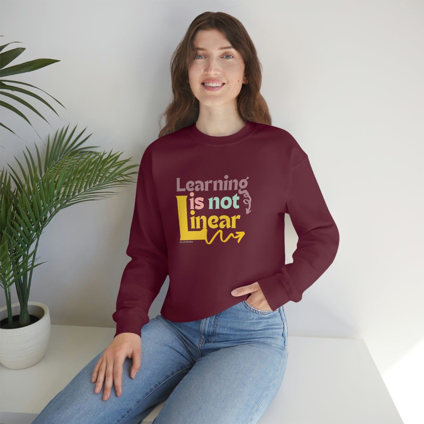 Learning Is Not Linear Unisex Crewneck Sweatshirt